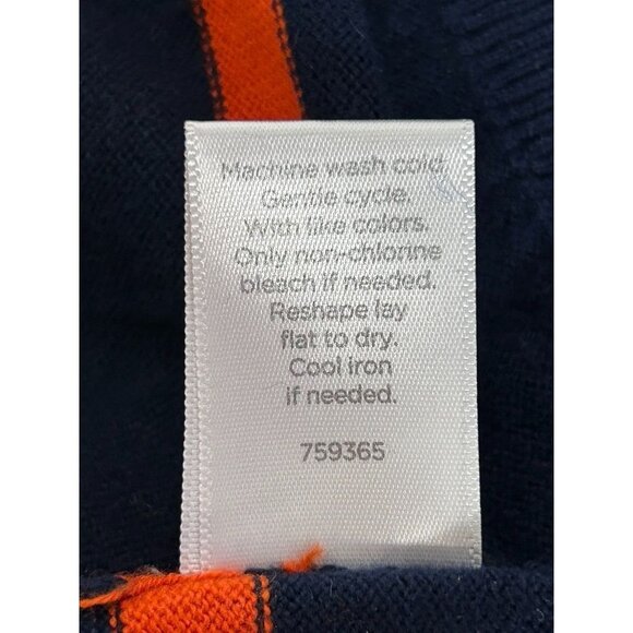 JCPenney Men's Stripe V-Neck Cotton/Cashmere Sweater in Blue/Orange - Sz L - Picture 5 of 5